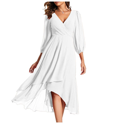 MIA – V-Neck Dress with Asymmetric Hem