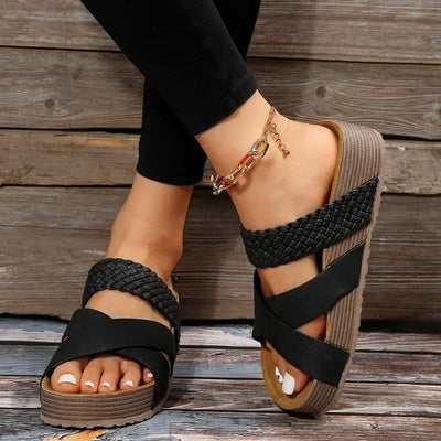 Erika™ – Braided Cross-Strap Sandals for Women