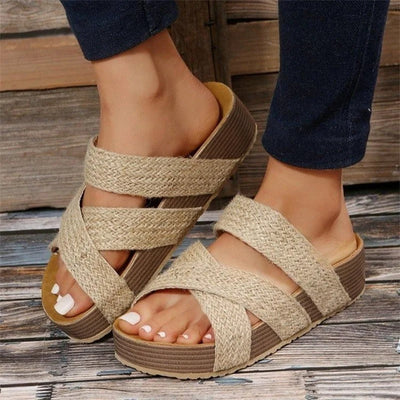 Erika™ – Braided Cross-Strap Sandals for Women